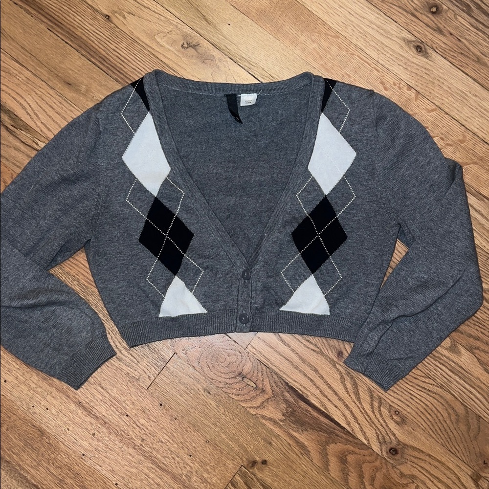 Vintage H&M Gray Cropped Cardigan Size 8